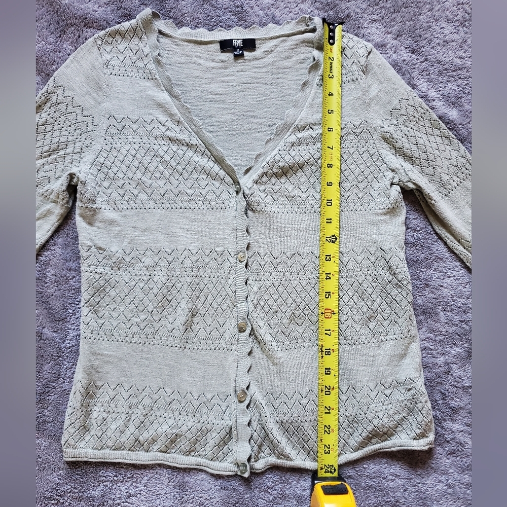 Frye and Co. Womens V Neck Long Sleeve Knit Button Cardigan Size M - Picture 7 of 9